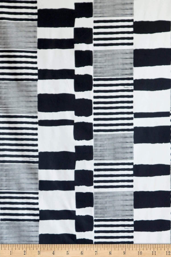 Salaka White And Black Upholstery Fabric Swatch