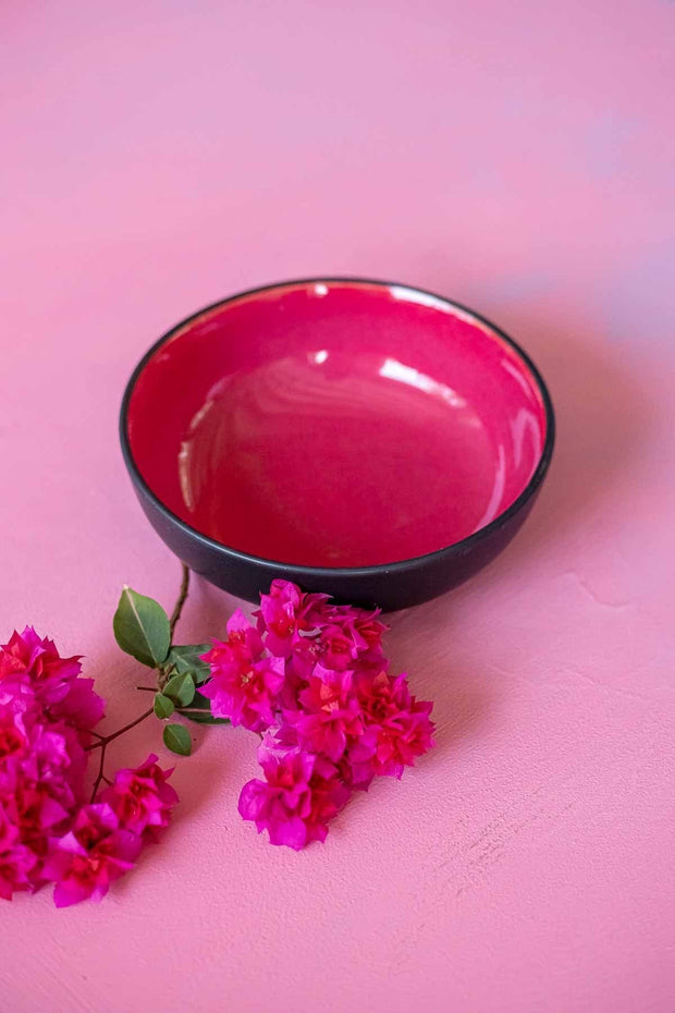 BOWL Semanae Serving Bowl (Pink/Matt Black)