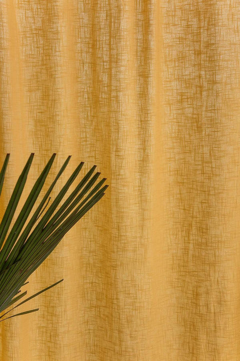 SHEER FABRIC AND CURTAINS SWATCH Solid Mustard Sheer Fabric Swatch