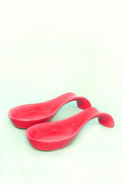 DINING ACCESSORIES Solid Coral Spoon Rest (Set Of 2)