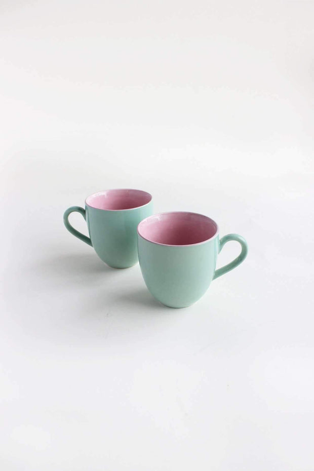 MUG Solid Mint/ Light Pink Baga Mug (Set Of 4)