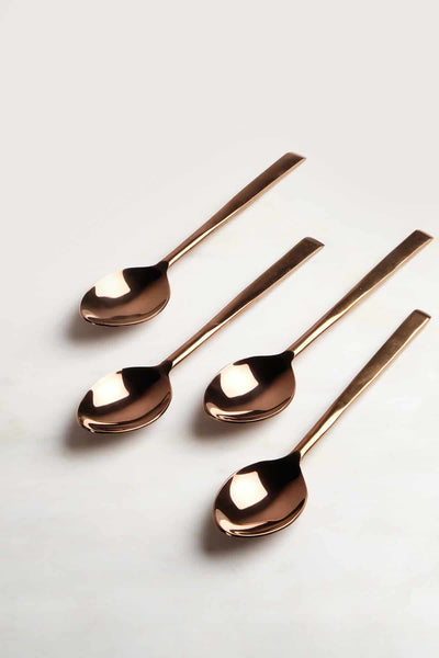 CUTLERY Solid Rose Gold Spoon Set (Set Of 4)