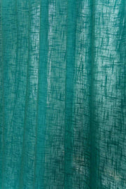 SHEER FABRIC AND CURTAINS SWATCH Solid Turquoise Cotton Slub Fabric Swatch