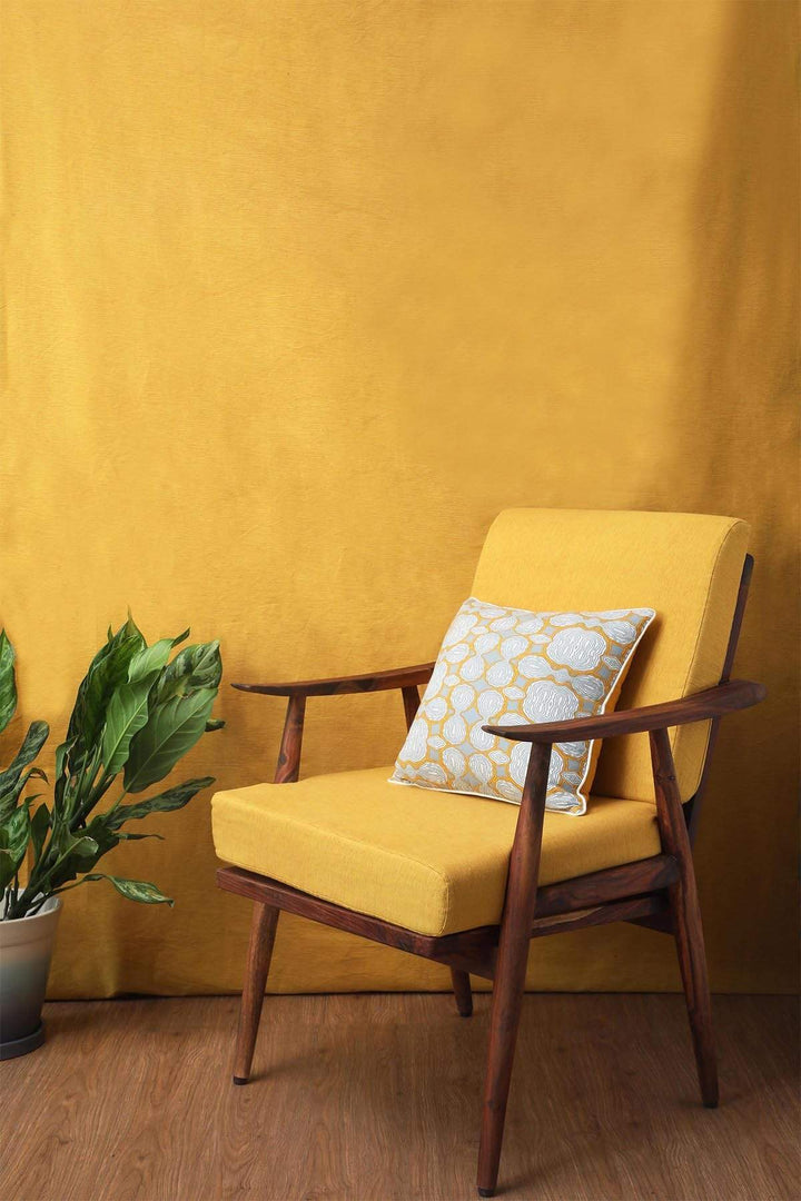 UPHOLSTERY FABRIC Solid Twisted Mustard Upholstery Fabric