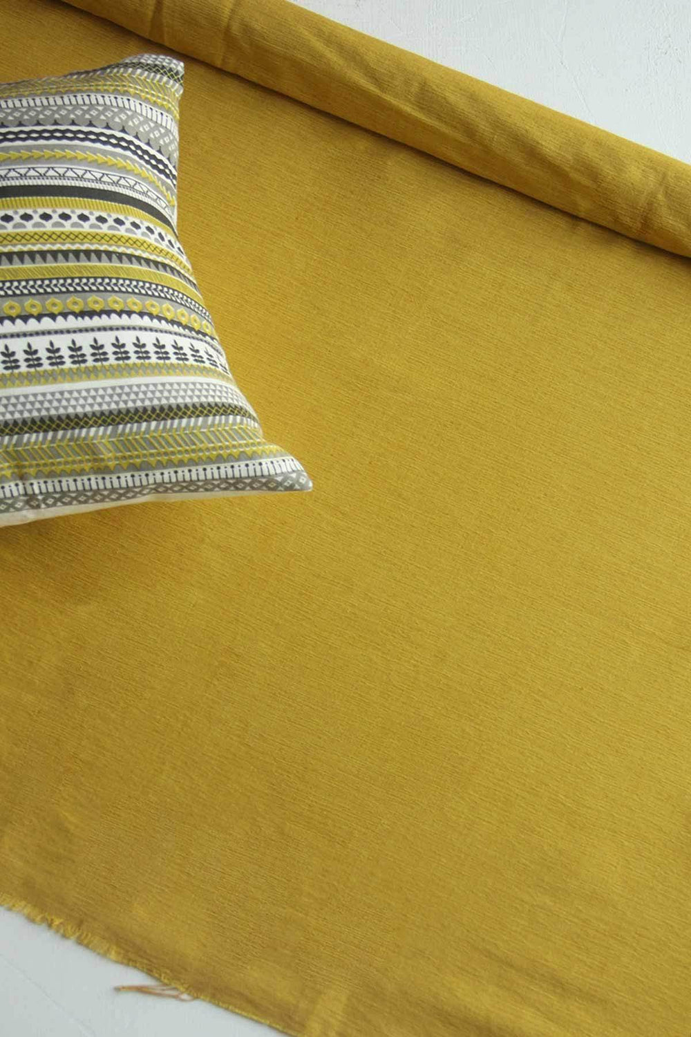 UPHOLSTERY FABRIC SWATCH Solid Twisted Mustard Upholstery Fabric Swatch