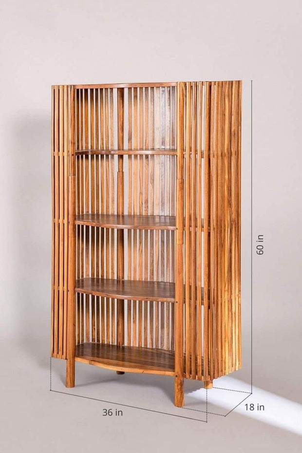 BOOKSHELF Spindle Bookshelf (Teak Wood)