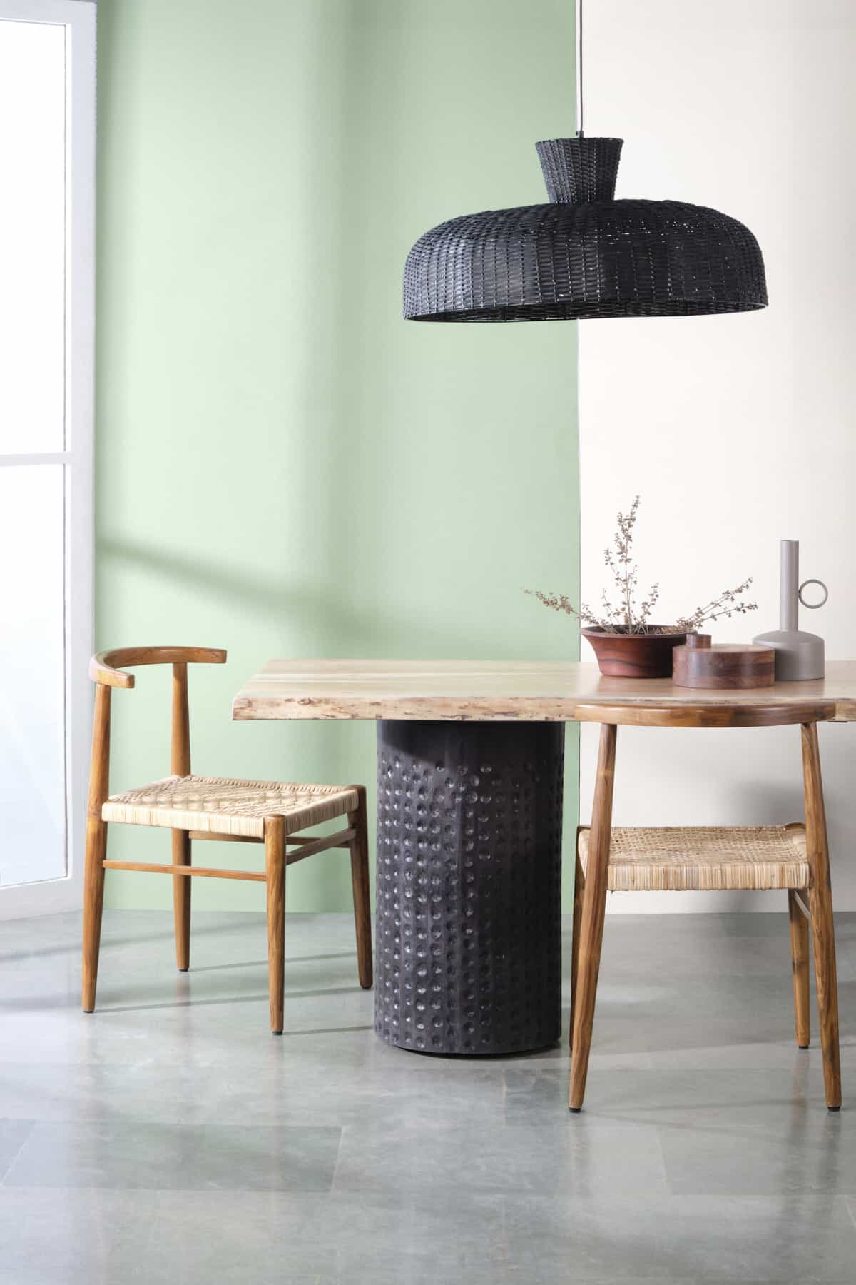 DINING CHAIR Spine Chair (Wicker And Teak Wood)