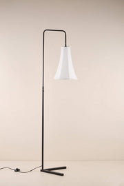 SQUARE NATURAL FLOOR LAMP (METAL & WICKER)