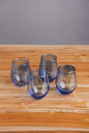DRINKING GLASSES Stemless Blue Drinking Glasses (Set Of 4)