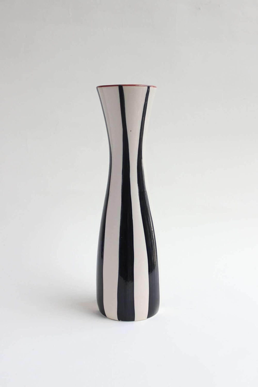 Stripe Ceramic Vase (Black And White)