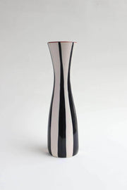 FLOWER VASE Stripe Black  White Ceramic Vase (Ceramic)