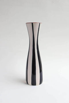 Stripe Ceramic Vase (Black And White)