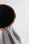 FLOWER VASE Stripe Black  White Ceramic Vase (Ceramic)