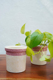 PLANT POTS Studio Line Herb White/Pink Jar Planter (Set Of 2)