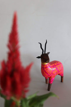 Dancing Deer Hand Painted Animal Figurine