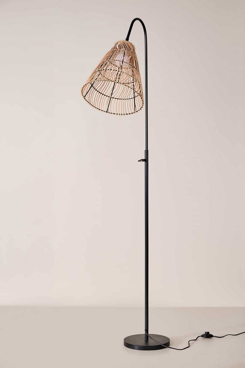 FLOOR LAMP TULIP NATURAL FLOOR LAMP (METAL & WICKER)