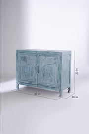 CABINETS Udanti Carved Cabinet (Washed Blue)