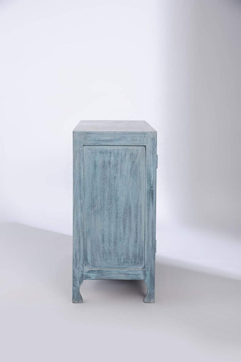 CABINETS Udanti Carved Cabinet (Washed Blue)