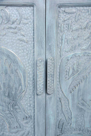 Udanti Carved Cabinet (Washed Blue)