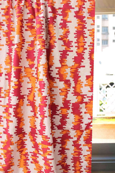 COTTON FABRIC AND CURTAINS Varra Cotton Fabric And Curtains (Red)