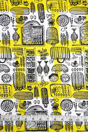 COTTON FABRIC AND CURTAINS Veg Baazar Cotton Fabric And Curtains (Black/Lime)