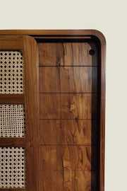 BAR CABINET Wicker Bar Cabinet (Teak Wood)