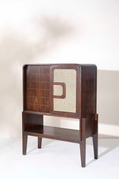 BAR CABINET Wicker Bar Cabinet (Teak Wood)