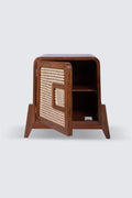 BEDSIDE TABLE Wicker Bedside Table (Teak Wood)