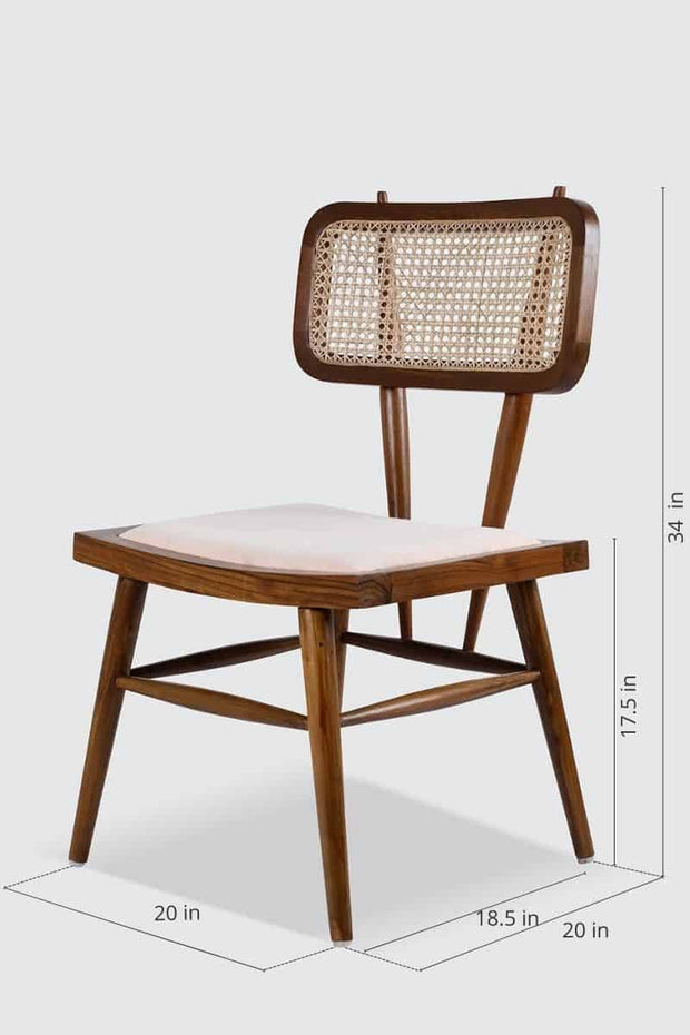DINING CHAIR Wicker Dining Chair (Teak Wood)
