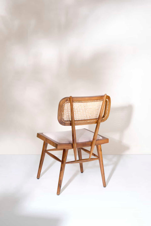 DINING CHAIR Wicker Dining Chair (Teak Wood)
