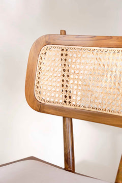 DINING CHAIR Wicker Dining Chair (Teak Wood)