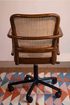 ARMCHAIR Wicker Office Chair (Teak Wood)