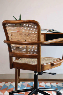 ARMCHAIR Wicker Office Chair (Teak Wood)
