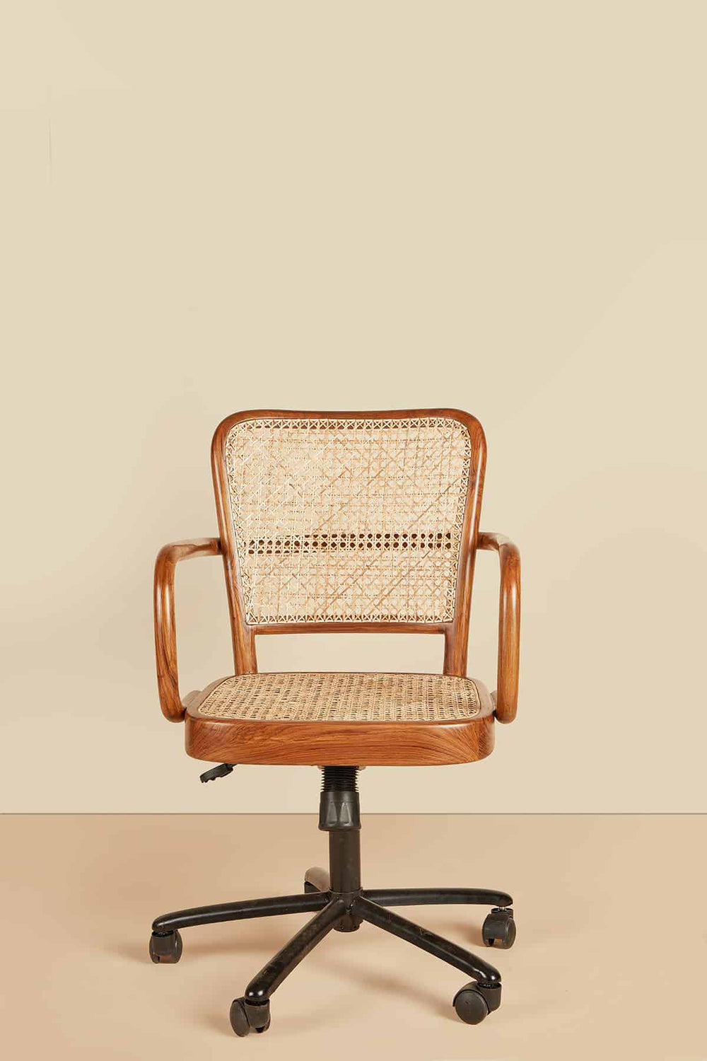 ARMCHAIR Wicker Office Chair (Teak Wood)