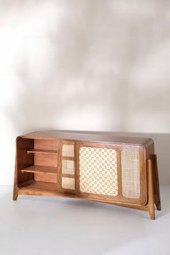 SIDEBOARD Wicker Sideboard (Teak Wood)