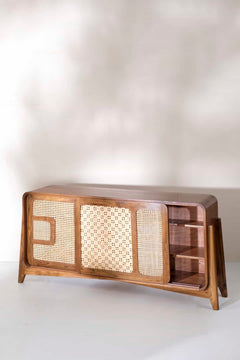 SIDEBOARD Wicker Sideboard (Teak Wood)