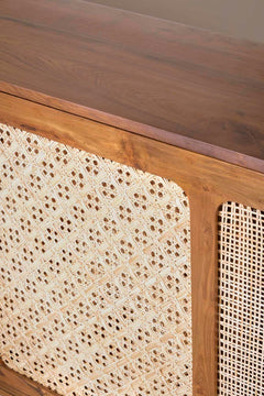 SIDEBOARD Wicker Sideboard (Teak Wood)