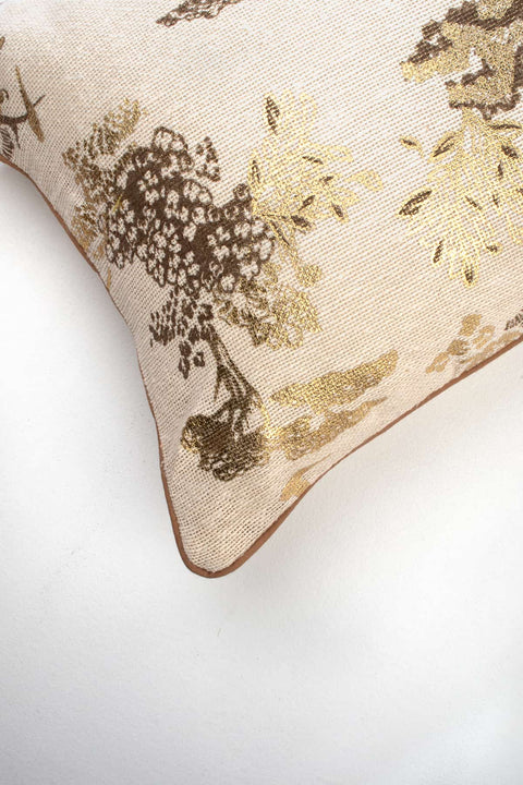 PRINTED & PATTERN CUSHIONS Wilderness Song Cushion Cover (Gold)