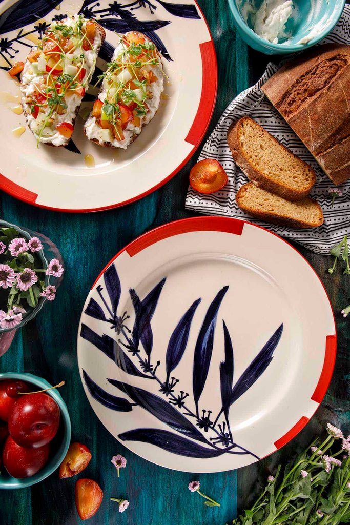 Buy Wonderland Hand Painted Blue Ceramic Dinner Plate Online Freedom Tree