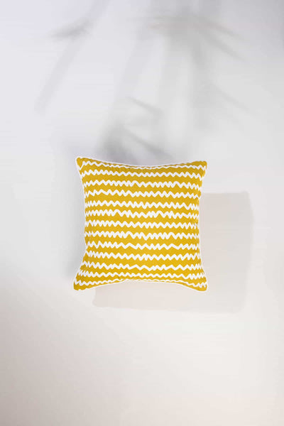PRINTED & PATTERN CUSHIONS Worli Water (41 Cm X 41 Cm) Cushion Cover (Lime Zest)