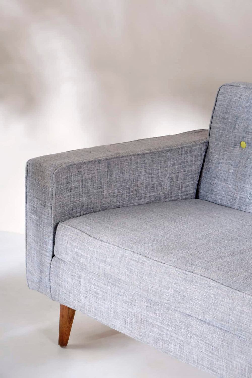 Upholstered Bundle Retro Button Down Sofa in Raffia Misty Grey Fabric