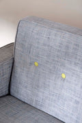 Upholstered Bundle Retro Button Down Sofa in Raffia Misty Grey Fabric