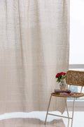 WINDOW BLINDS Loose Weave Beige Window Blinds In Cotton Fabric