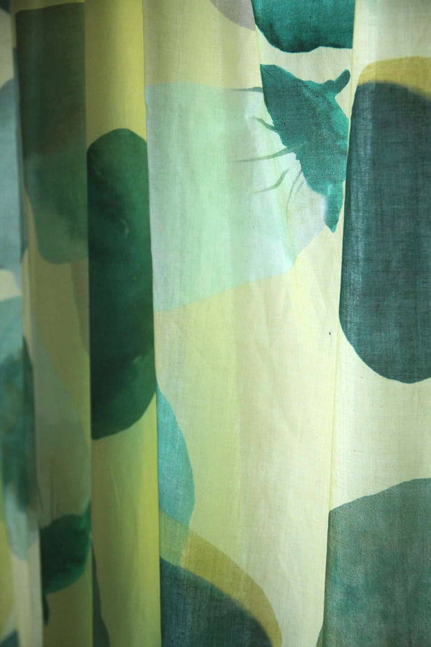 SHEER CURTAINS Chasing Monsoon Yellow Sheer Curtain (Cotton Voile)