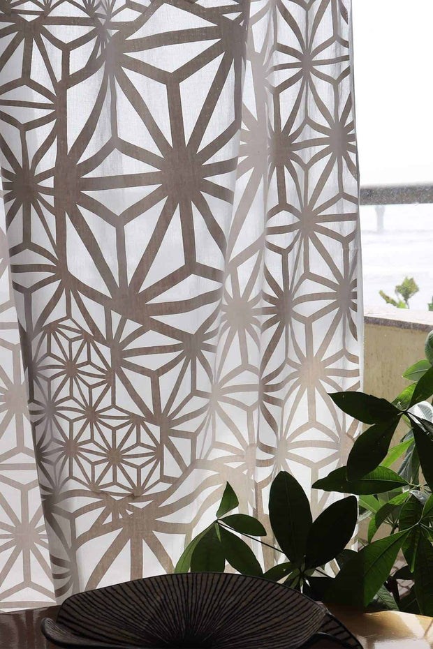 WINDOW CURTAINS Kiwach White/Cream Khadi Window Curtain In Sheer Fabric