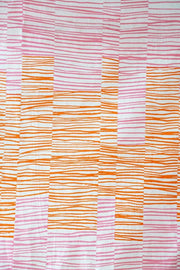 Cotton Sheeting Cotton Fabric And Curtains In Pink/Orange Shade And Handcrafted Woven Style