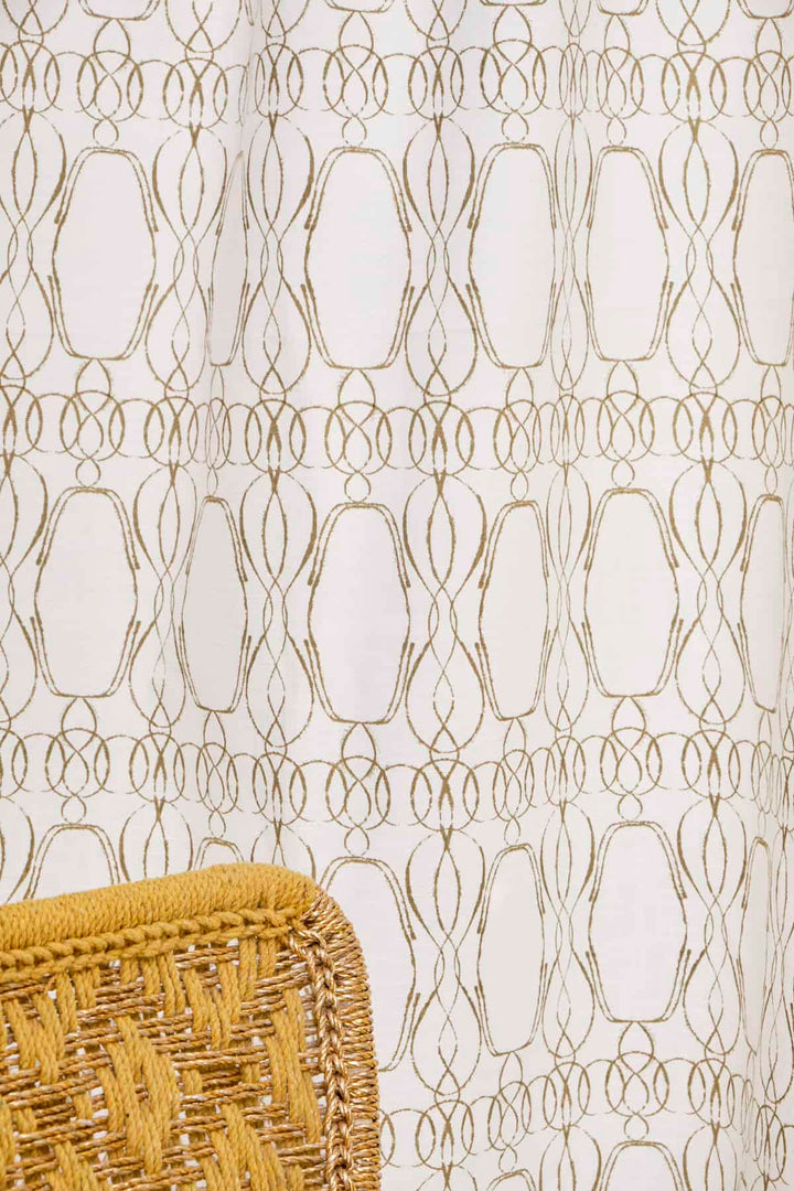 COTTON CURTAINS Palisaded Brown Cotton Curtain & Blinds