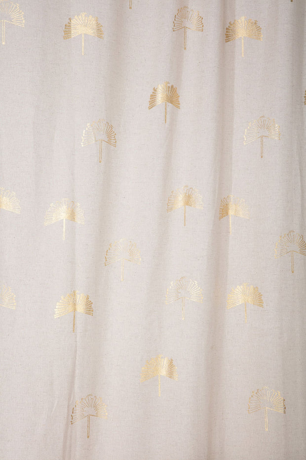 COTTON FABRIC AND CURTAINS Sabar Palm Cotton Fabric And Curtains (Gold/White)
