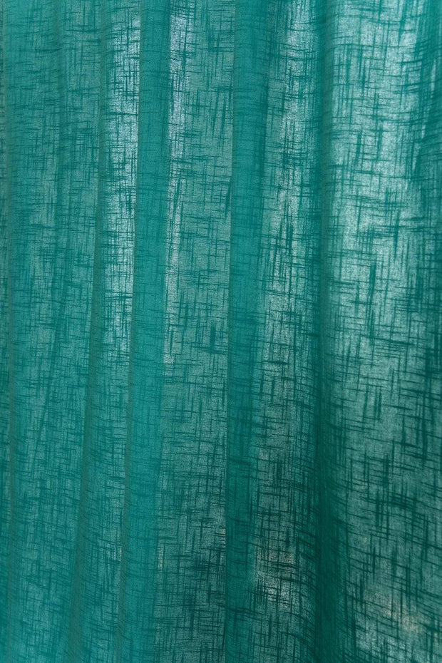 COTTON CURTAINS Solid Turquoise Cotton Curtain & Blinds