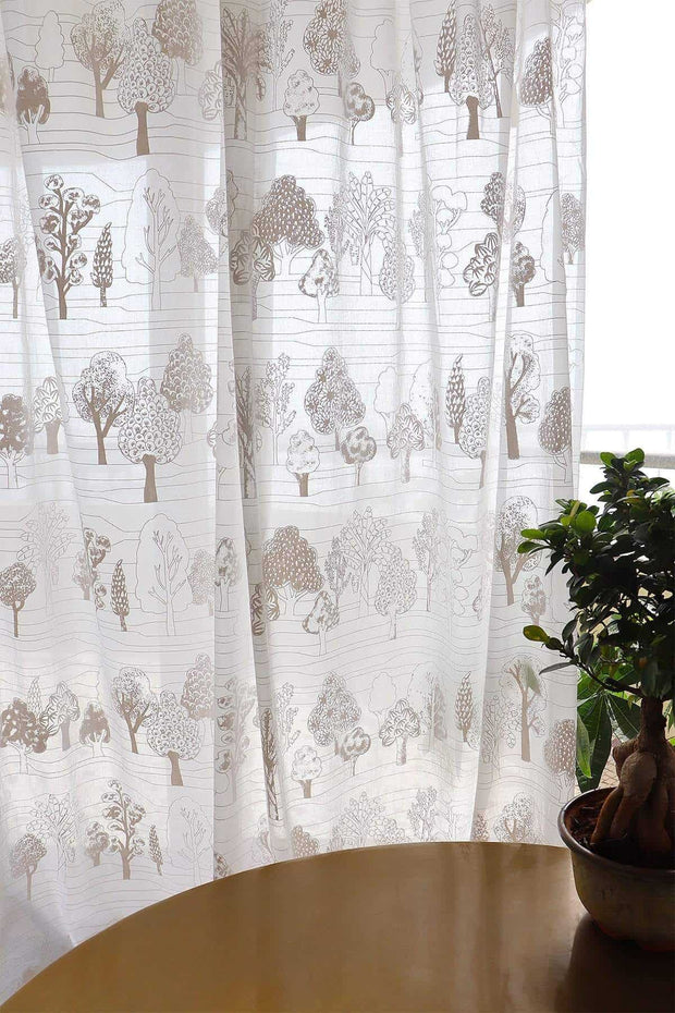 SHEER FABRIC AND CURTAINS Treeline Sheer Fabric And Curtains (Khadi)